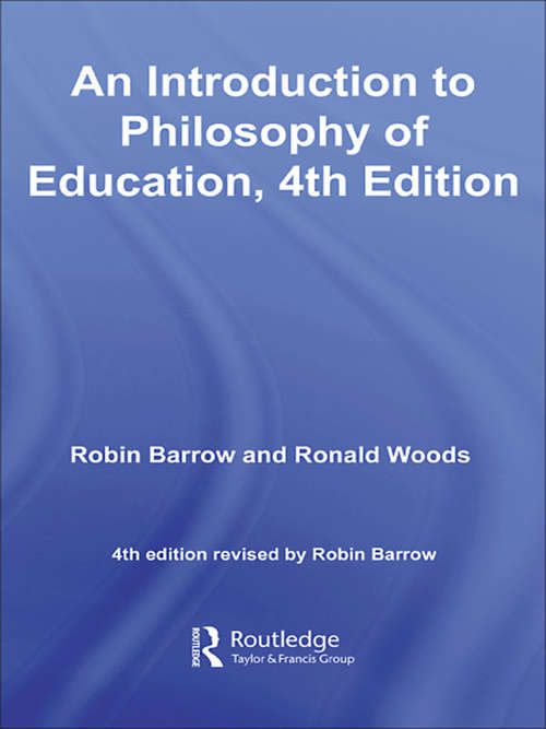 Book cover of An Introduction to Philosophy of Education