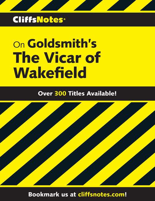 Book cover of CliffsNotes on Goldsmith's The Vicar of Wakefield