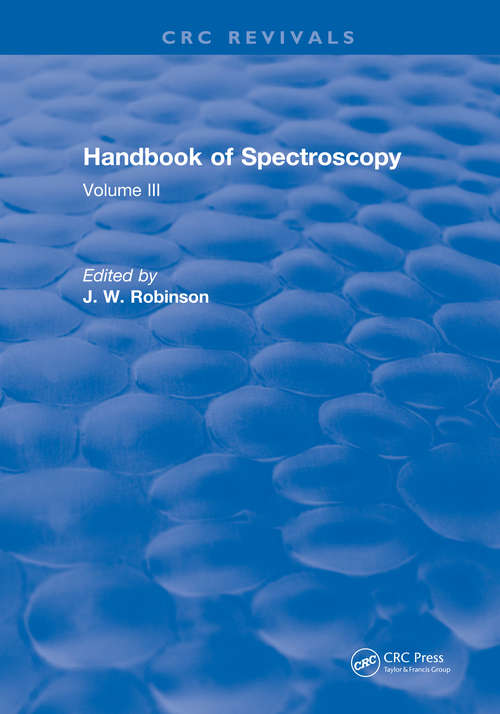 Book cover of Handbook of Spectroscopy: Volume III