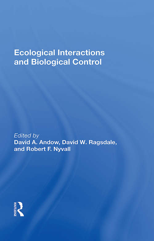 Book cover of Ecological Interactions And Biological Control