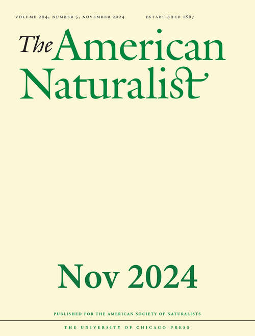 Book cover of The American Naturalist, volume 204 number 5 (November 2024)