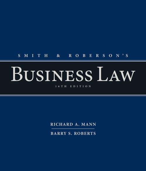 Book cover of Smith and Roberson's Business Law (Sixteenth Edition)