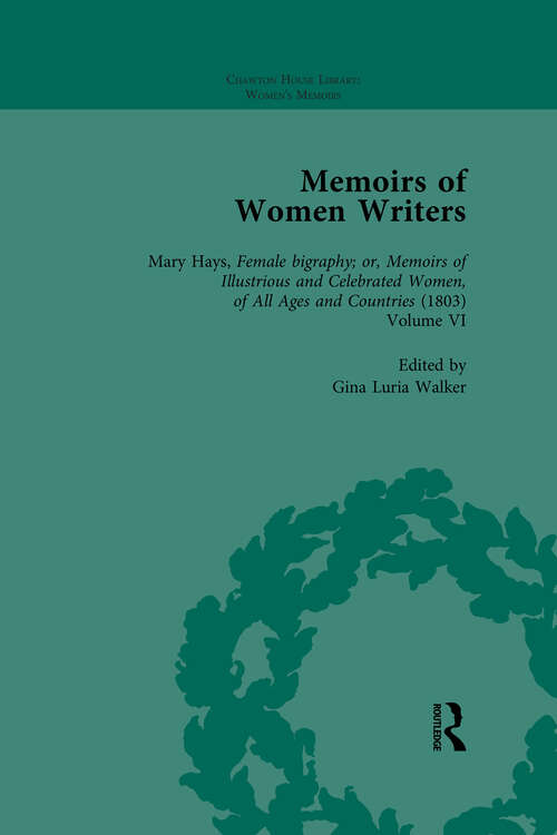 Book cover of Memoirs of Women Writers, Part III vol 10