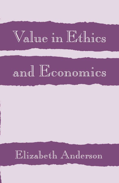 Book cover of Value in Ethics and Economics