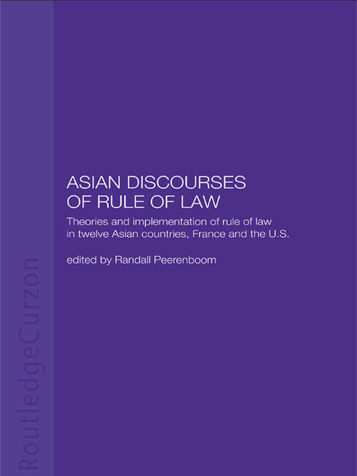 Book cover of Asian Discourses of Rule of Law