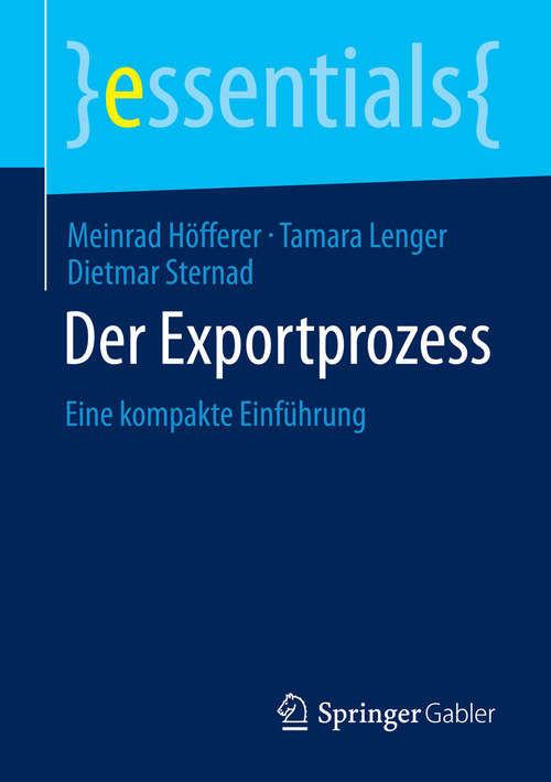 Book cover of Der Exportprozess: Eine kompakte Einführung (essentials)
