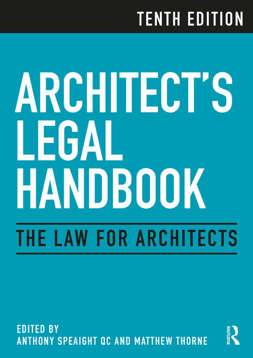Book cover of Architect's Legal Handbook: The Law for Architects (10)