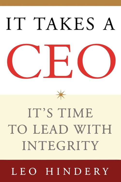 Book cover of It Takes a CEO