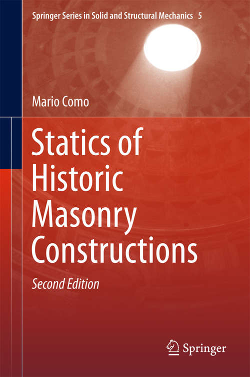 Book cover of Statics of Historic Masonry Constructions