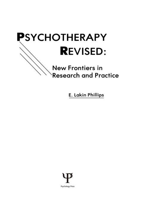 Book cover of Psychotherapy Revised: New Frontiers in Research and Practice