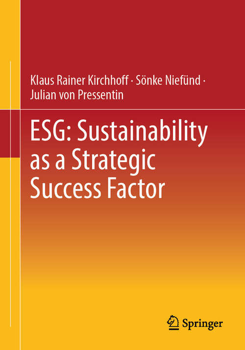 Book cover of ESG: Sustainability as a Strategic Success Factor