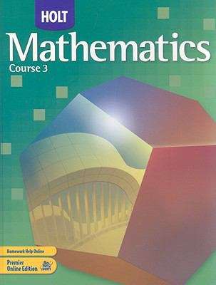 Book cover of Holt Mathematics, Course 3