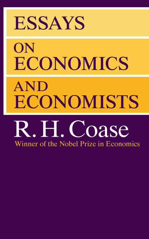 Book cover of Essays on Economics and Economists