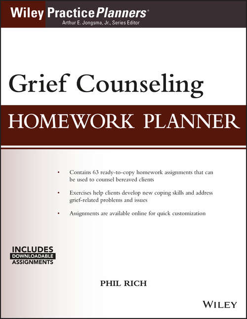 Book cover of Grief Counseling Homework Planner (PracticePlanners #92)