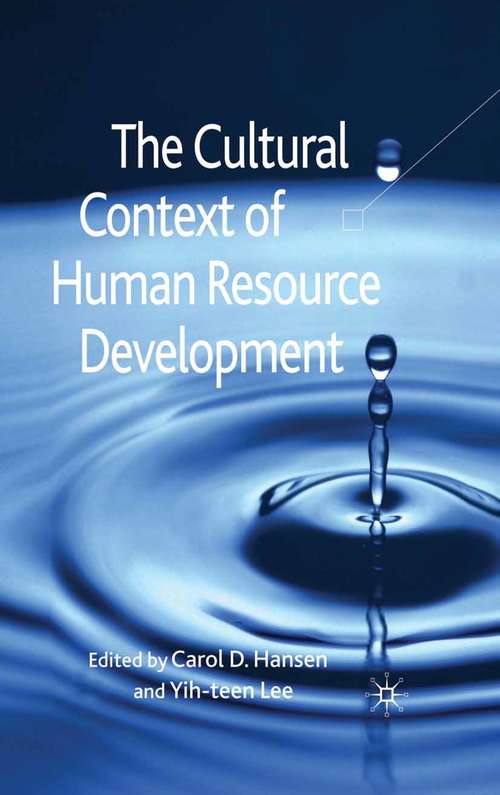 Book cover of The Cultural Context of Human Resource Development