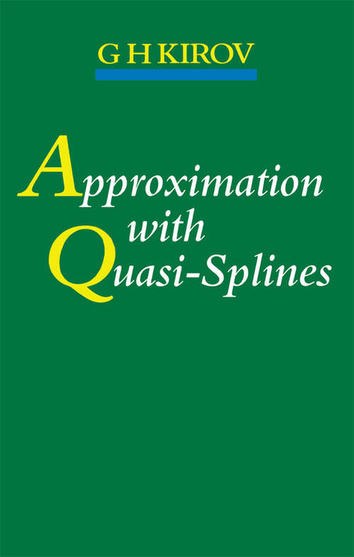 Book cover of Approximation with Quasi-Splines