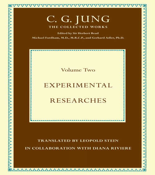Book cover of Experimental Researches: Experimental Researches (Collected Works of C.G. Jung: No. 20)
