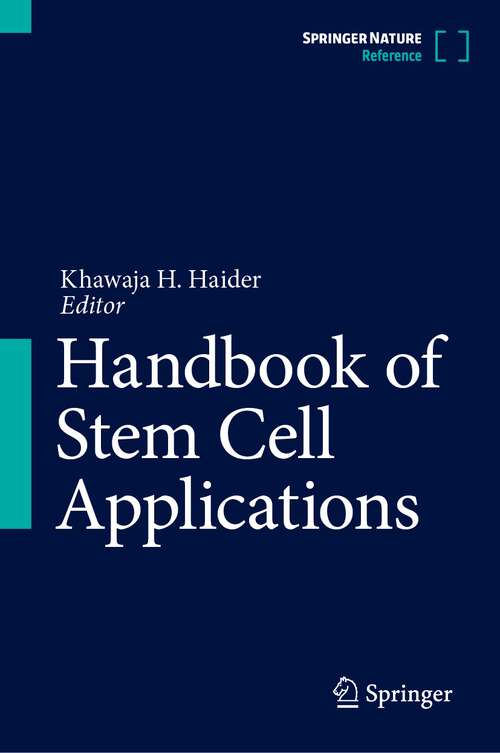 Book cover of Handbook of Stem Cell Applications (2024)