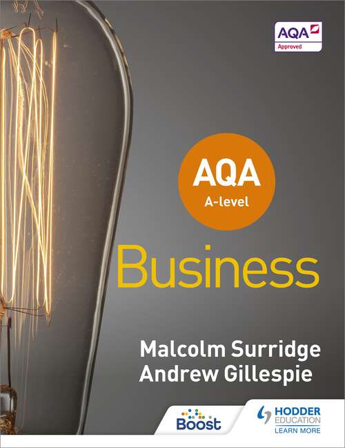 Book cover of AQA A-level Business (Surridge and Gillespie)