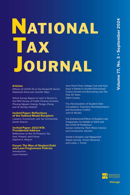 Book cover of National Tax Journal, volume 77 number 3 (September 2024)