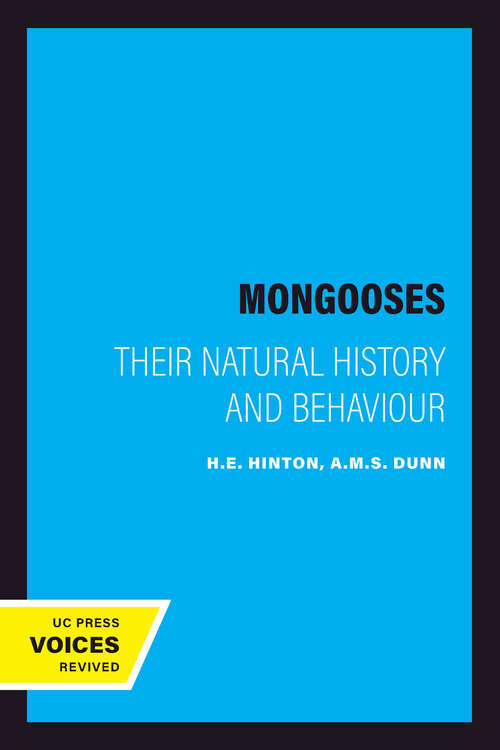 Book cover of Mongooses: Their Natural History and Behaviour