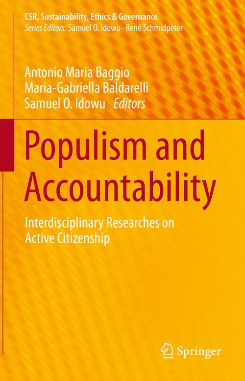 Book cover of Populism and Accountability: Interdisciplinary Researches on Active Citizenship (1st ed. 2023) (CSR, Sustainability, Ethics & Governance)