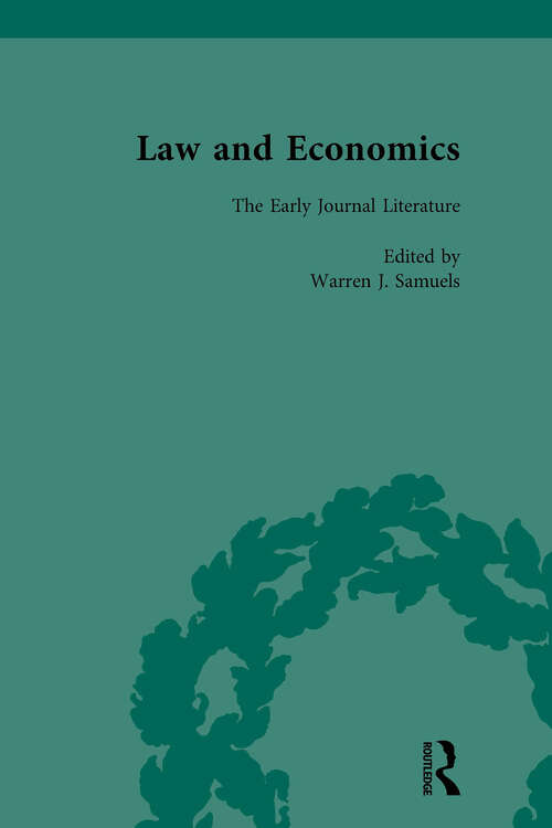 Book cover of Law and Economics Vol 2: The Early Journal Literature