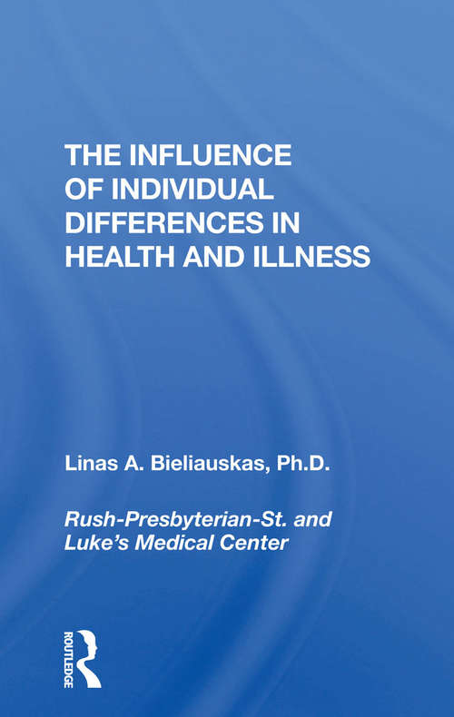 Book cover of The Influence Of Individual Differences In Health And Illness