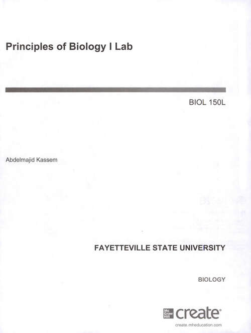 Book cover of Principles of Biology I Lab