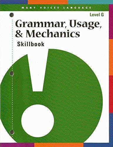 Book cover of Grammar, Usage, & Mechanics Skillbook (Many Voices Language Series)