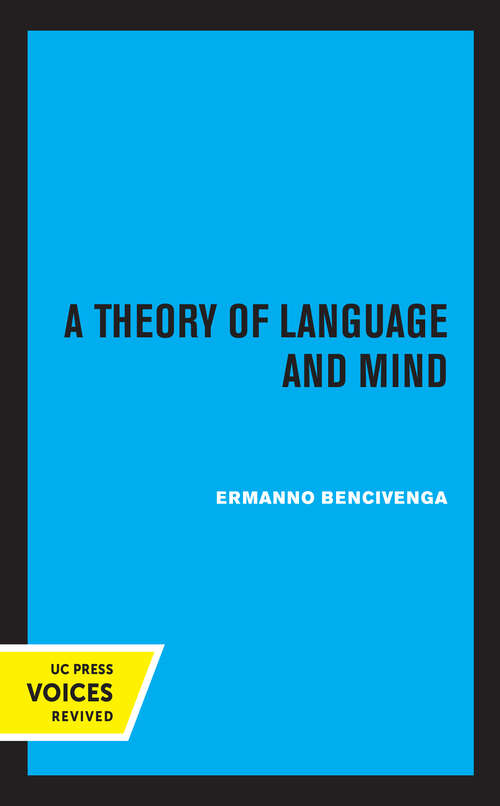 Book cover of A Theory of Language and Mind