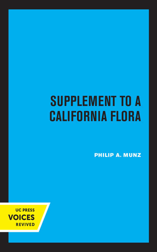 Book cover of Supplement to A California Flora