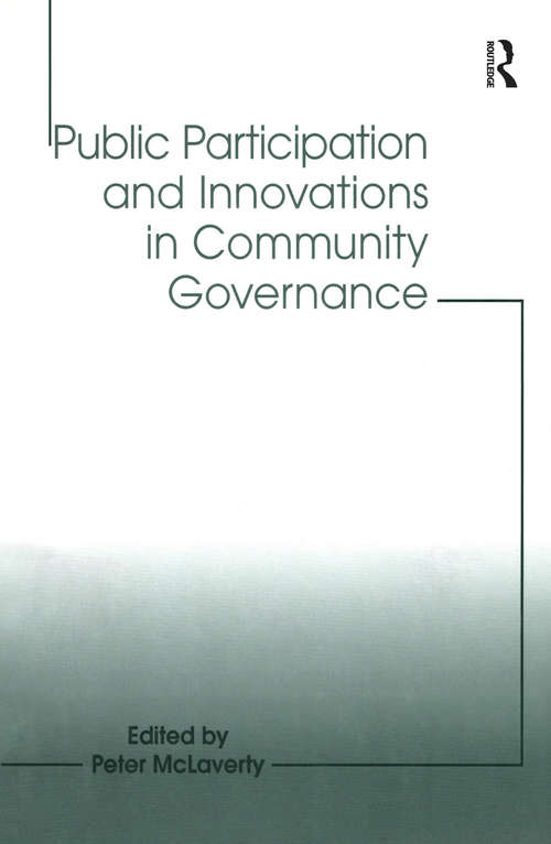 Book cover of Public Participation and Innovations in Community Governance