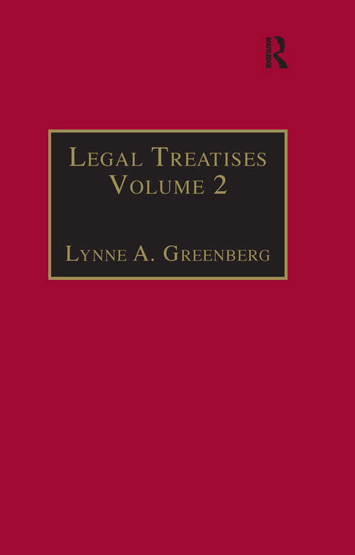 Book cover of Legal Treatises: Essential Works for the Study of Early Modern Women: Series III, Part One, Volume 2 (The Early Modern Englishwoman: A Facsimile Library of Essential Works for the Study of Early Modern Women Series III, Part One)