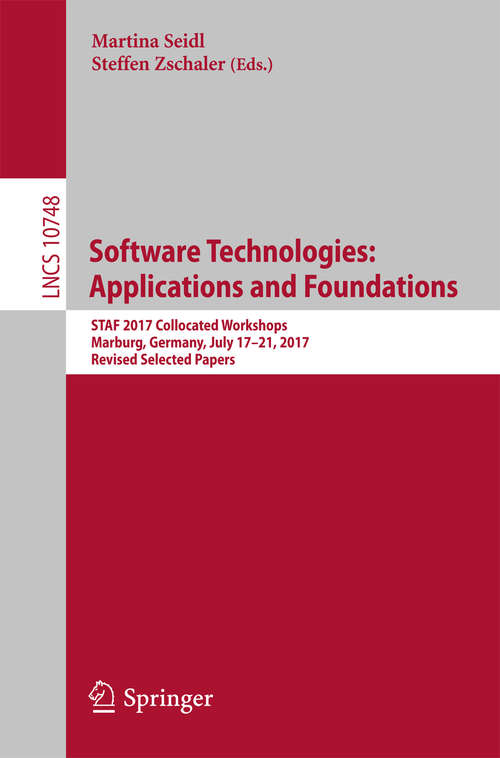 Book cover of Software Technologies: Applications and Foundations