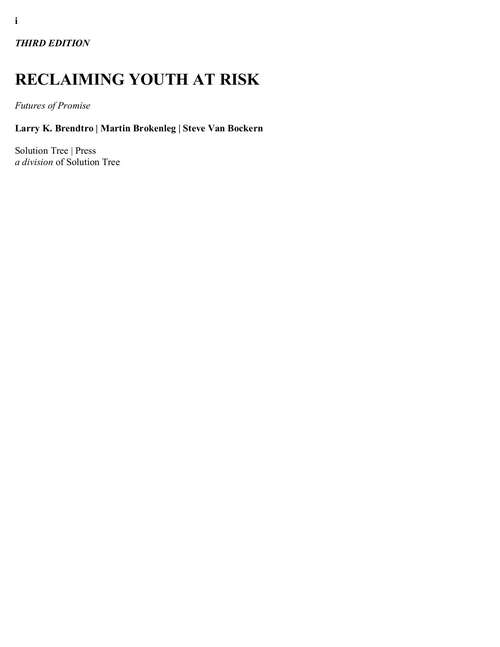 Book cover of Reclaiming Youth At Risk: Futures Of Promise (reach Alienated Youth And Break The Conflict Cycle Using The Circle Of Courage) (3)