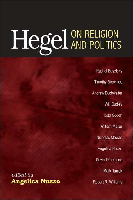 Book cover of Hegel on Religion and Politics