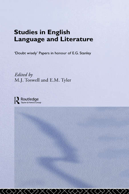 Book cover of Studies in English Language and Literature: Doubt Wisely