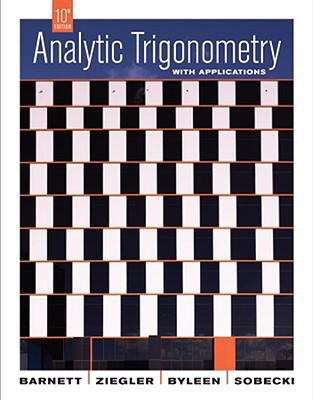 Book cover of Analytic Trigonometry with Applications (10th Edition)