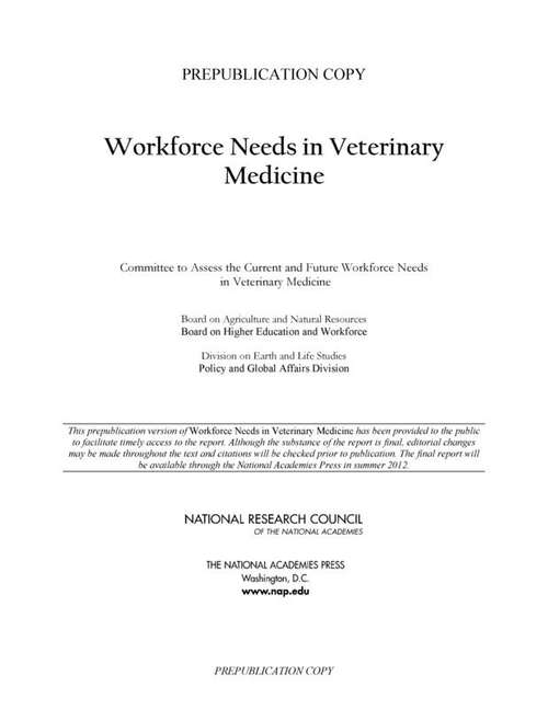 Book cover of Workforce Needs in Veterinary Medicine