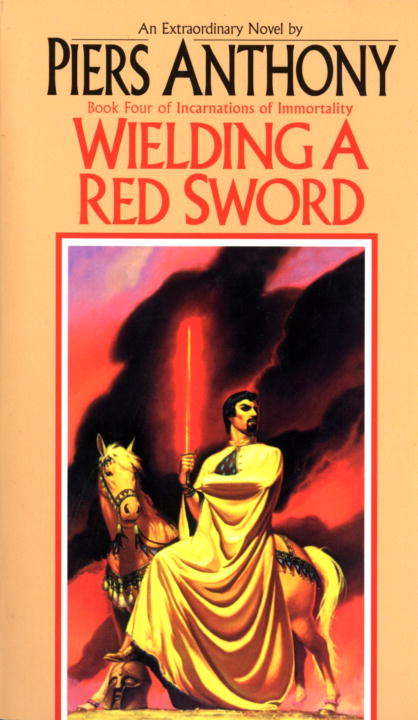 Book cover of Wielding a Red Sword (Incarnations Of Immortality Ser.: Bk. 4)