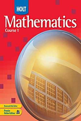 Book cover of Holt Mathematics, Course 1 (Grade #6)