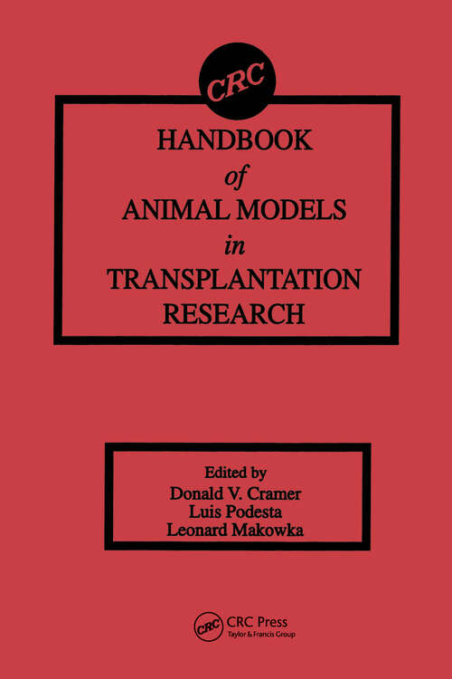 Book cover of Handbook of Animal Models in Transplantation Research