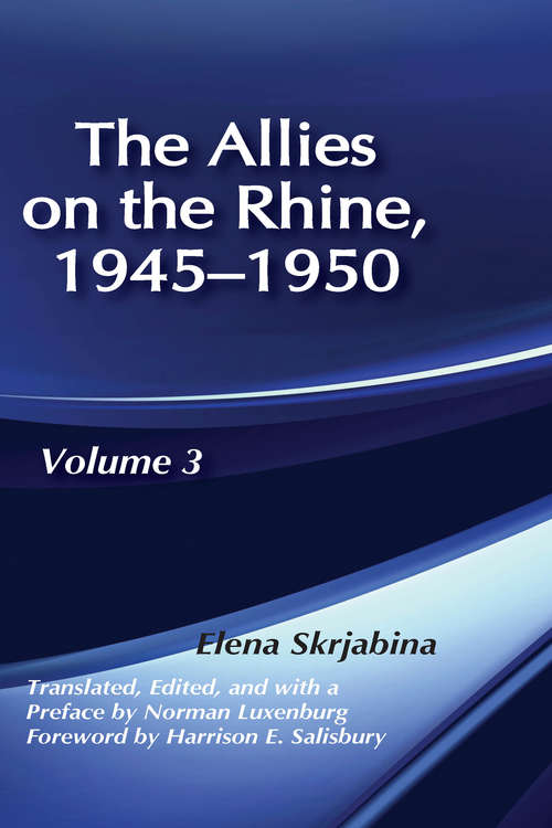 Book cover of Allies on the Rhine, 1945-1950