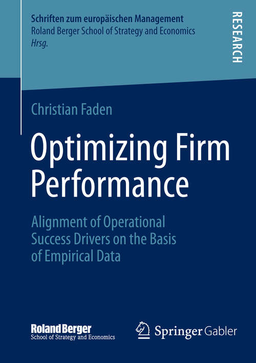 Book cover of Optimizing Firm Performance