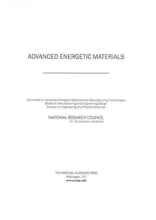 Book cover of Advanced Energetic Materials