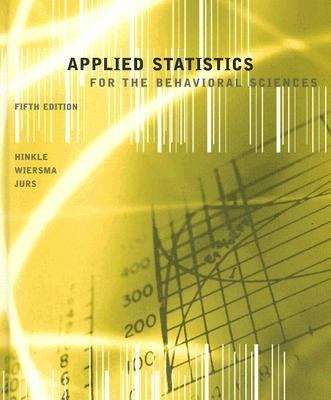 Book cover of Applied Statistics For The Behavioral Sciences