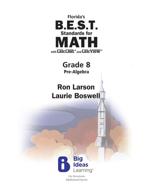 Book cover of Florida’s B.E.S.T. Standards for MATH 2023 Grade 8 Pre-Algebra