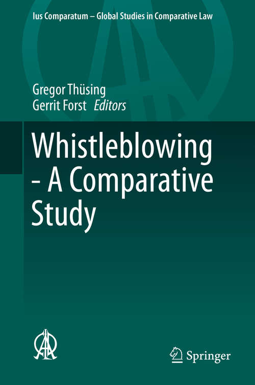 Book cover of Whistleblowing - A Comparative Study