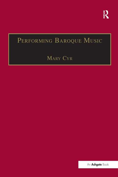 Book cover of Performing Baroque Music